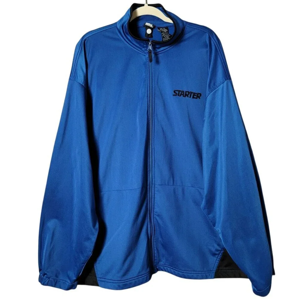 Starter Mens Blue Y2K 2000s Full Zip Streetwear Lightweight Track Jacket 2XL